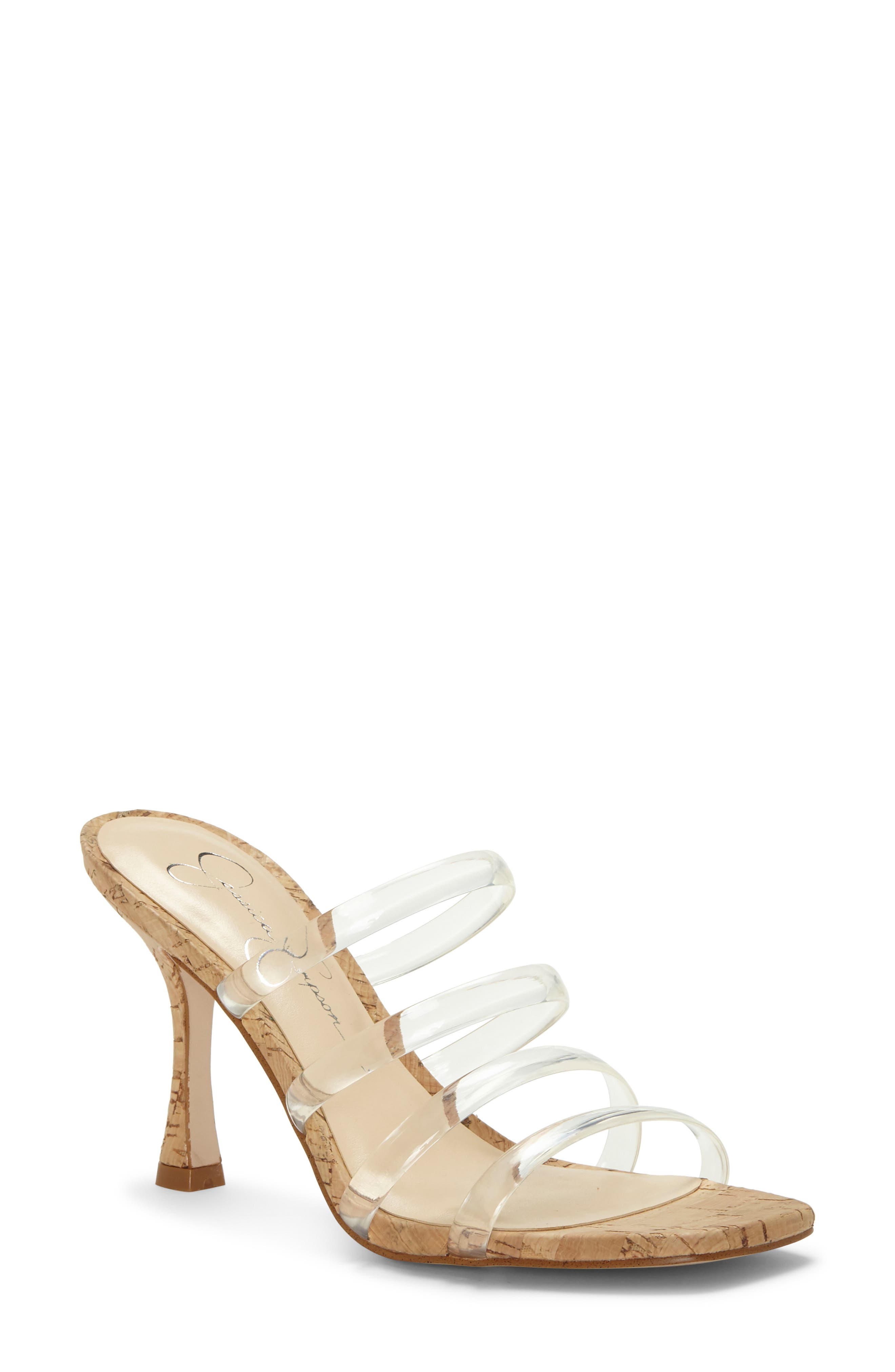Oniela Clear Strap Slide Sandal, Main, color, CLEAR