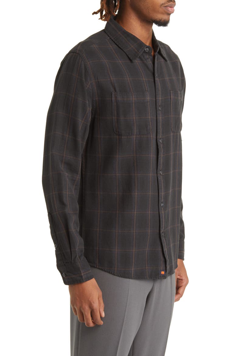 Jackson Plaid Cotton Button-Up Shirt, Alternate, color, CHARCOAL PLAID
