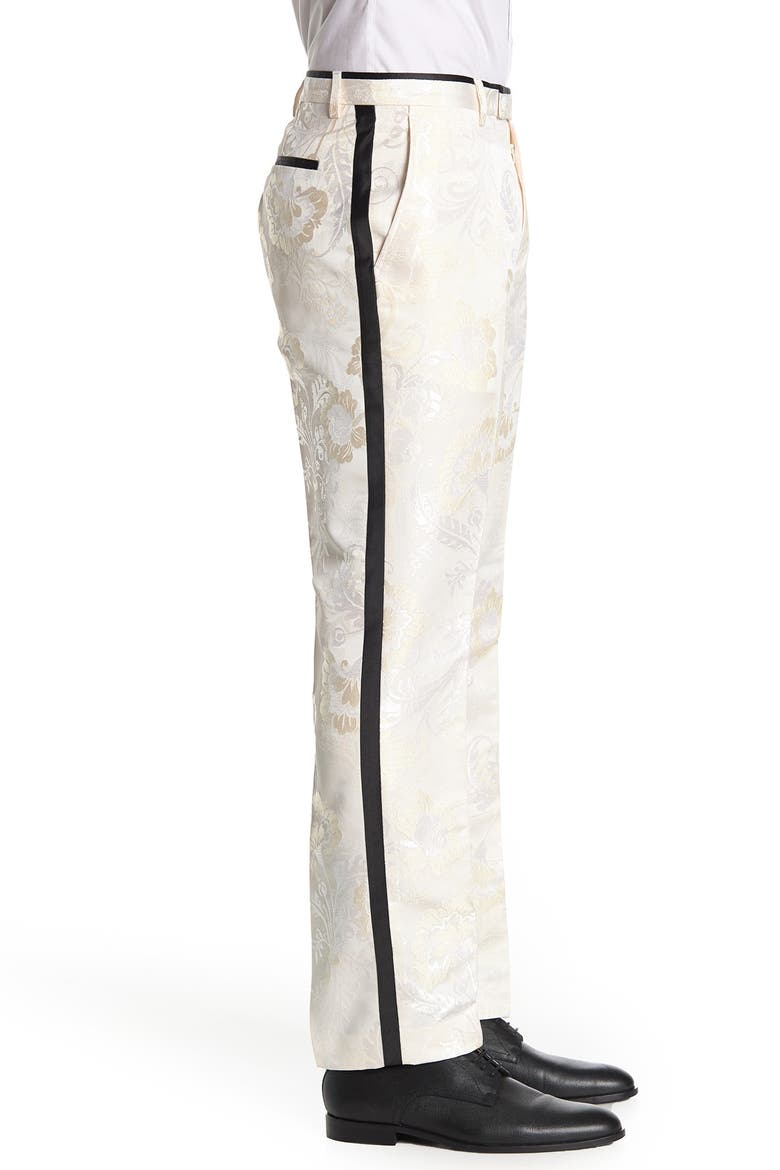 PAISLEY & GRAY Ivory Off White One Button Peak Lapel Slim Fit Tuxedo ...