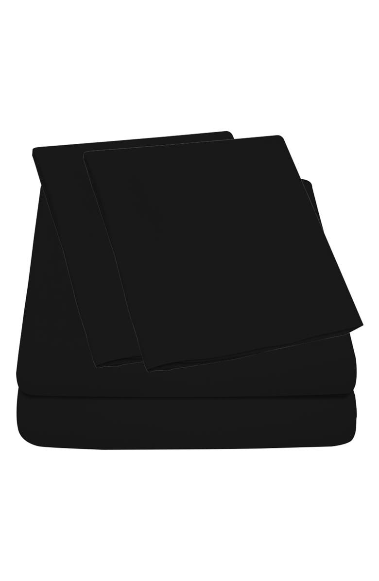 Luxury Home Deep Pocket Microfiber Sheet Set, Main, color, Black