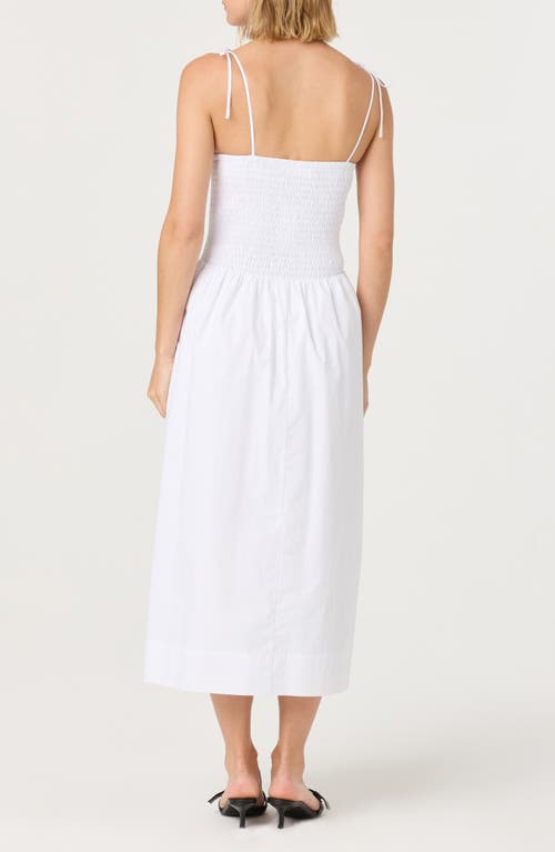Astr The Label Drop Waist Smocked Midi Dress In White
