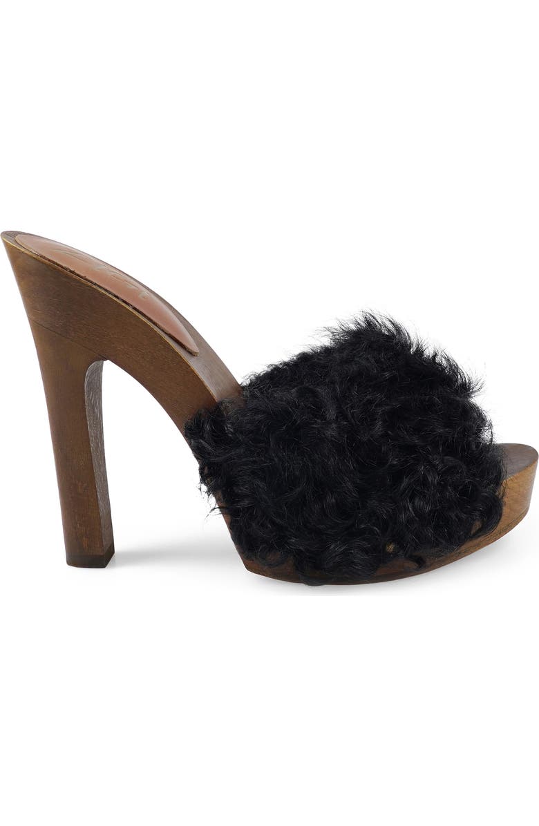 ZIGI Genuine Shearling Platform Sandal, Alternate, color, Black