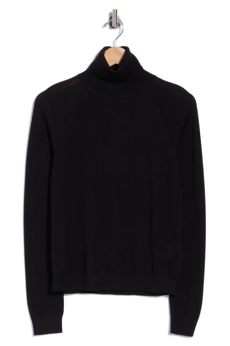 Frizani Virgin Wool Turtleneck Sweater, Main, color, BLACK