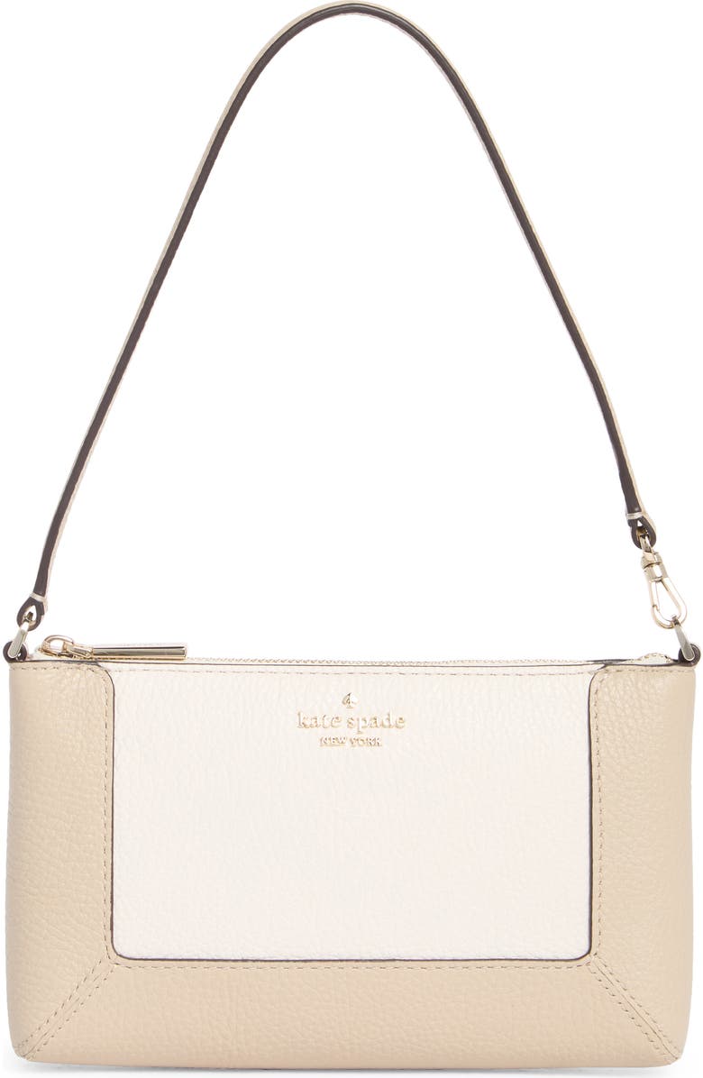 Kate Spade New York lena colorblock leather shoulder bag, Main, color, Light Sand Multi