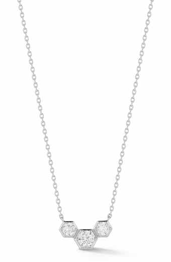 Hexagon Cubic Zirconia Pendant Necklace
