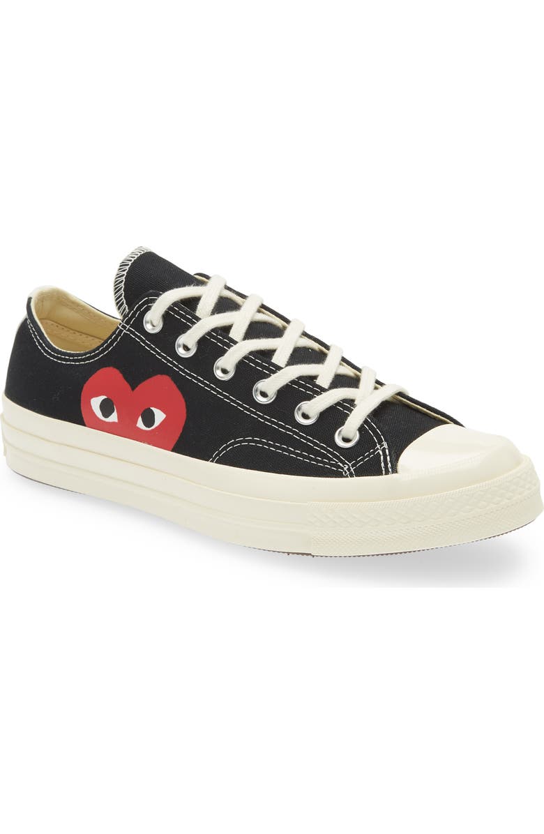 Comme des Garçons PLAY x Converse Chuck Taylor<sup>®</sup> Hidden Heart Low Top Sneaker, Main, color, Black