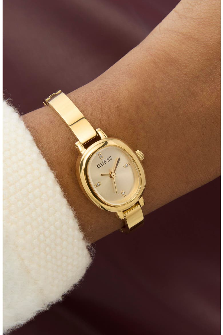 Oblong Crystal Marker Watch, 21mm, Alternate, color, GOLD TONE