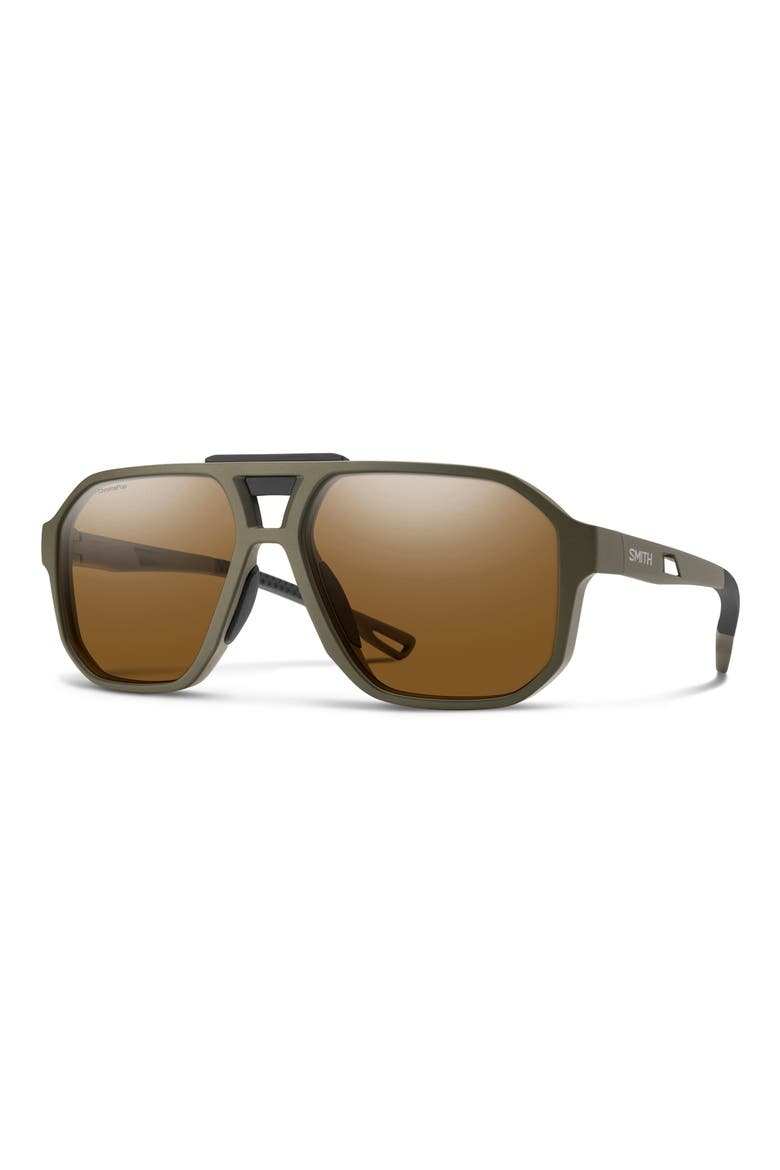 Truss 57mm ChromaPop™ Polarized Aviator Sunglasses, Alternate, color, OLIVE OIL / BROWN
