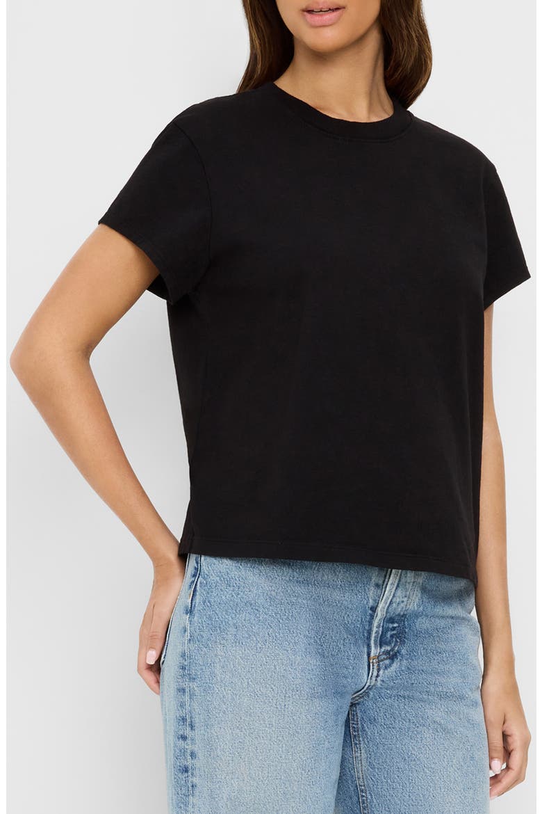 Solene Boxy Crewneck T-Shirt, Alternate, color, BLACK
