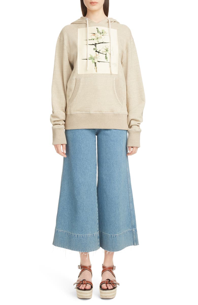 Loewe Botanical Print Knit Hoodie, Alternate, color, 