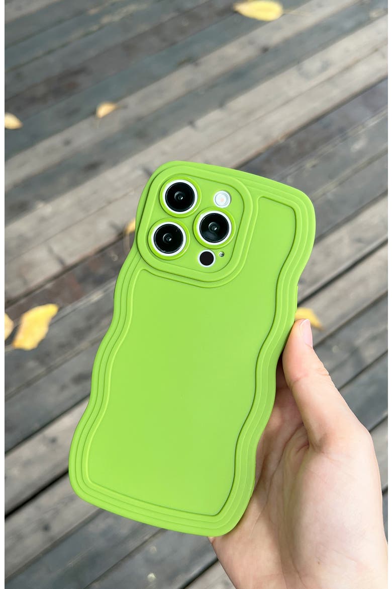 Solid Wavy Bumper iPhone 14 Pro Case, Alternate, color, MATCHA GREEN
