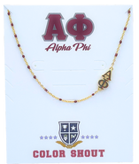 Color Shout Alpha Phi Greek Letter Side Set Necklace