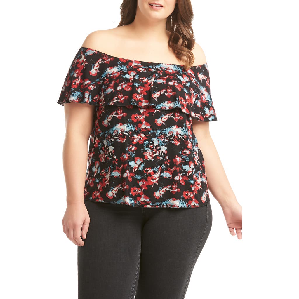 Tart Lemon Cherry Off The Shoulder Top In Floral