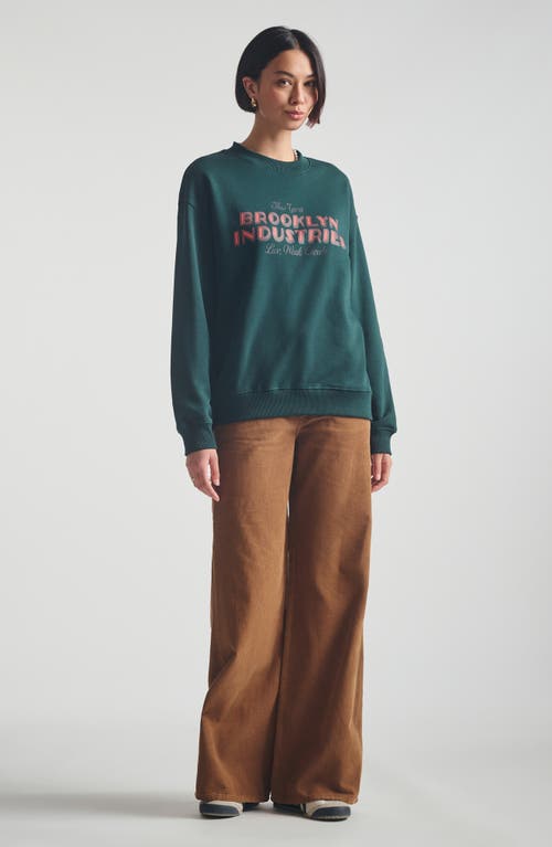 Brooklyn Industries Relaxed Graphic Sweatshirt In Green