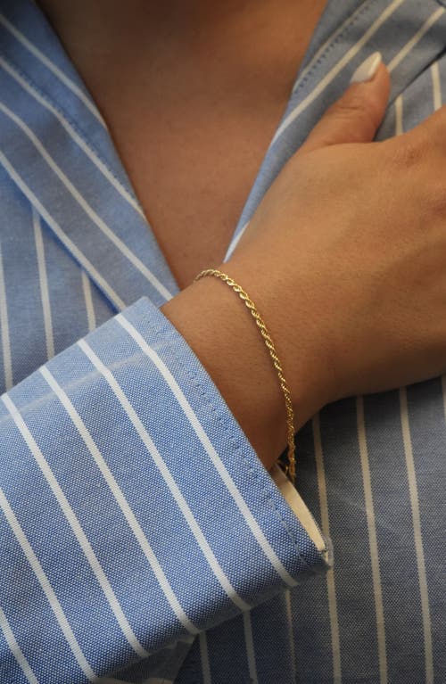 Argento Vivo Sterling Silver 18k Gold Plate Sterling Silver Diamond Cut Anklet In Gold