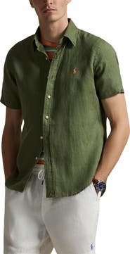 Polo Ralph Lauren Classic Fit Short Sleeve Linen Button-Down Shirt