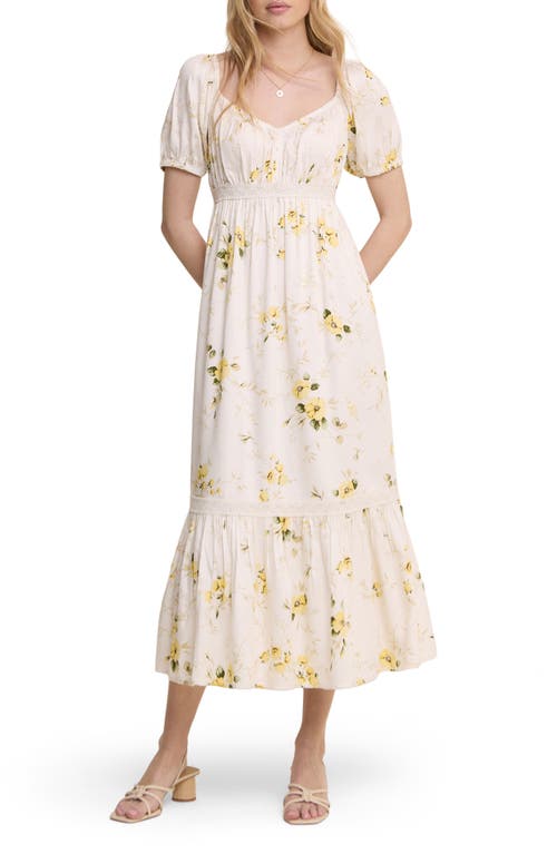 Nobody's Child Maryam Floral Midi Dress in White at Nordstrom, Size 4