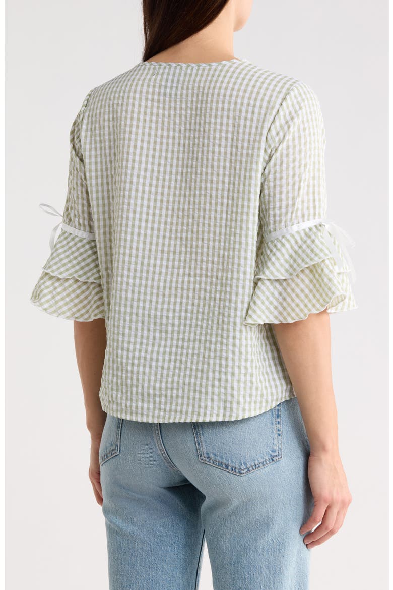 Seersucker Top, Alternate, color, SAGE/ WHITE