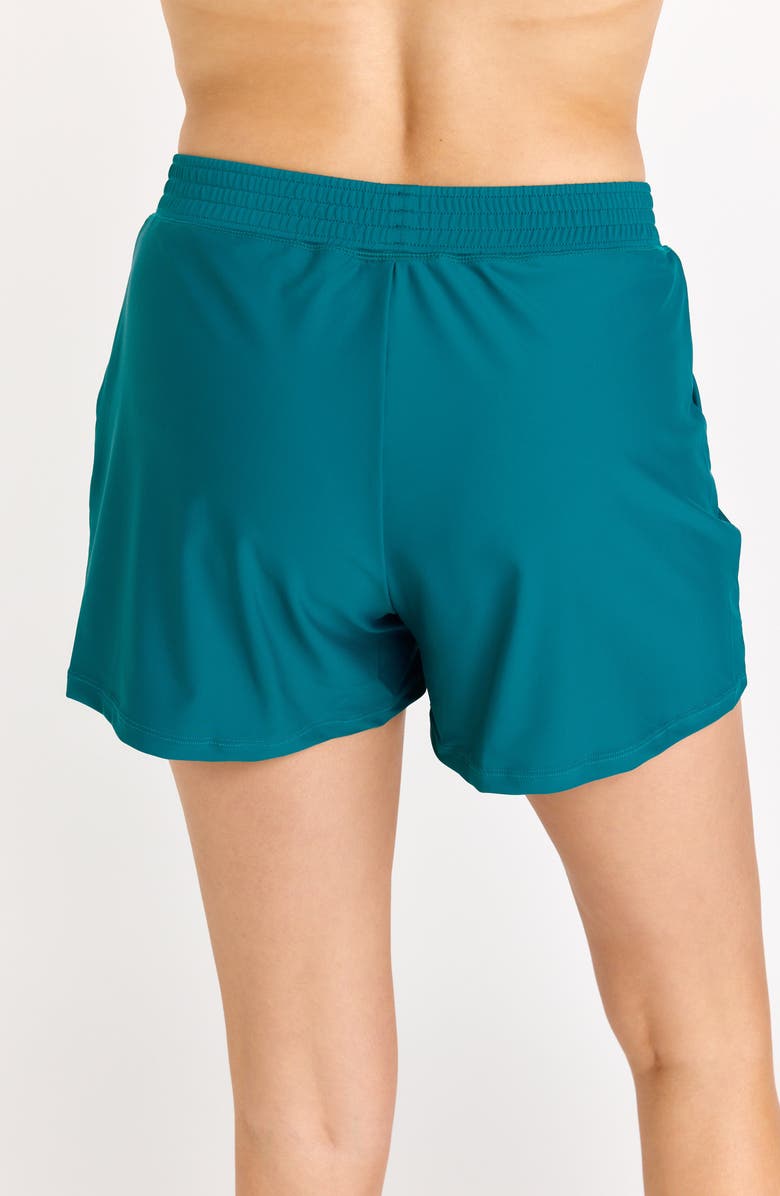 Calypsa Classic Fit Swim Shorts With Panty, Alternate, color, Dark Jade
