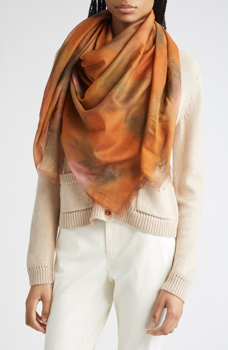 Lafayette 148 New York Pastel Blend Cotton & Silk Fringe Scarf, Alternate, color, 