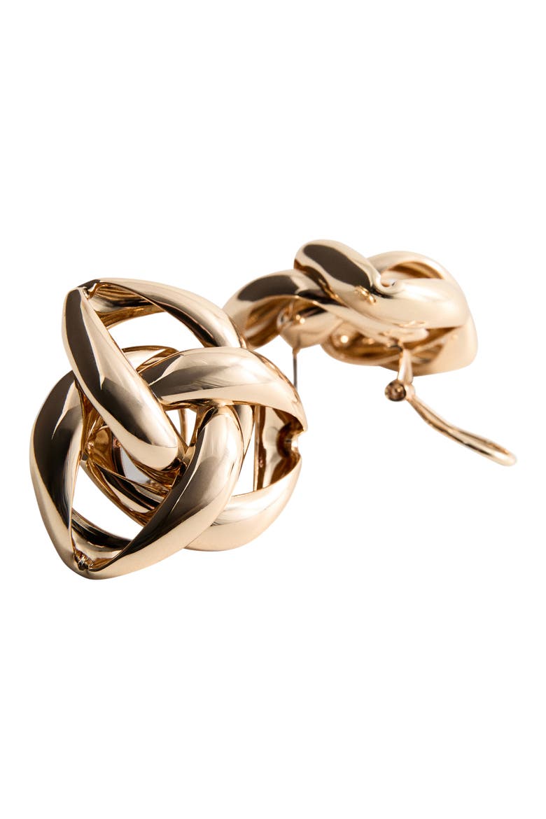 Intertwined Knot Earrings, Alternate, color, GOLD