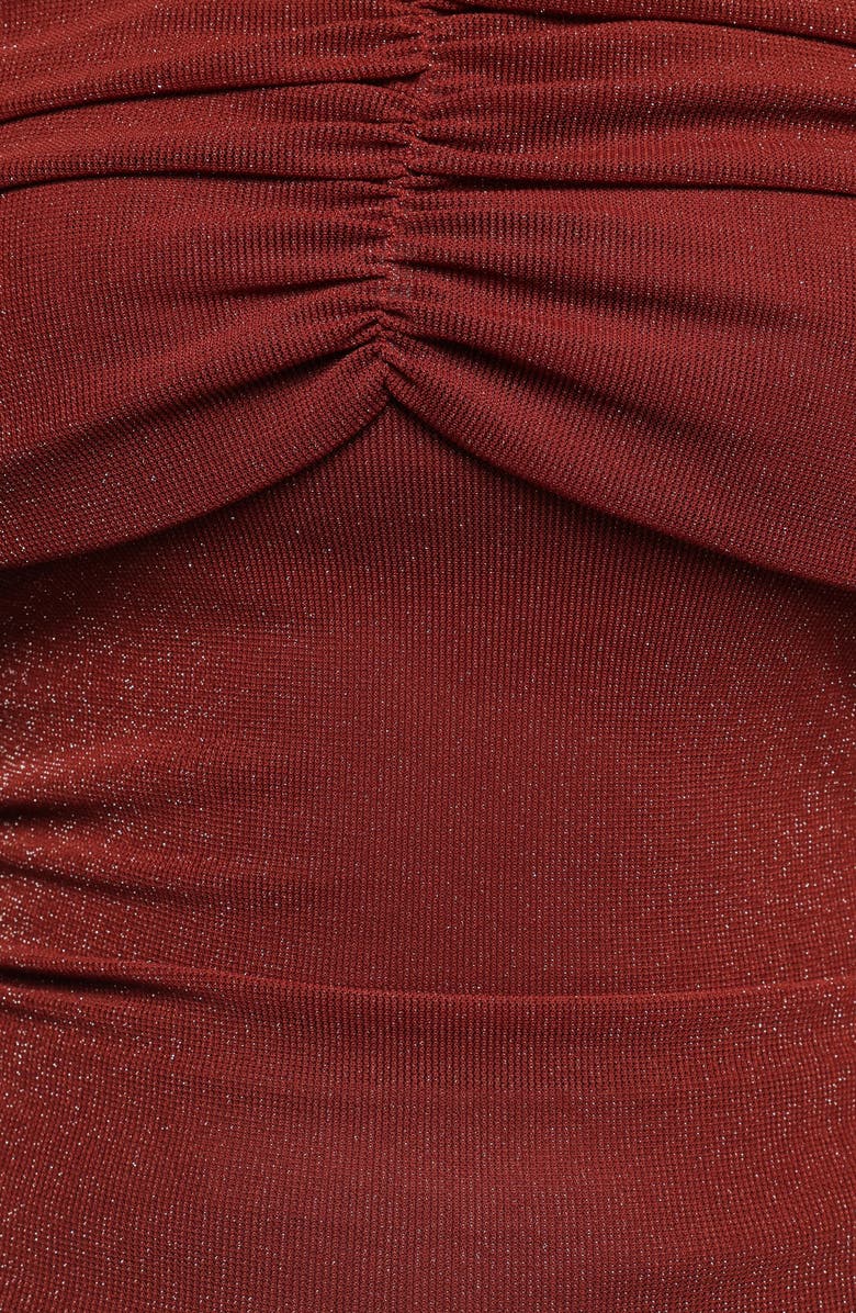 Petal & Pup Raya Metallic Off the Shoulder Top, Alternate, color, Merlot