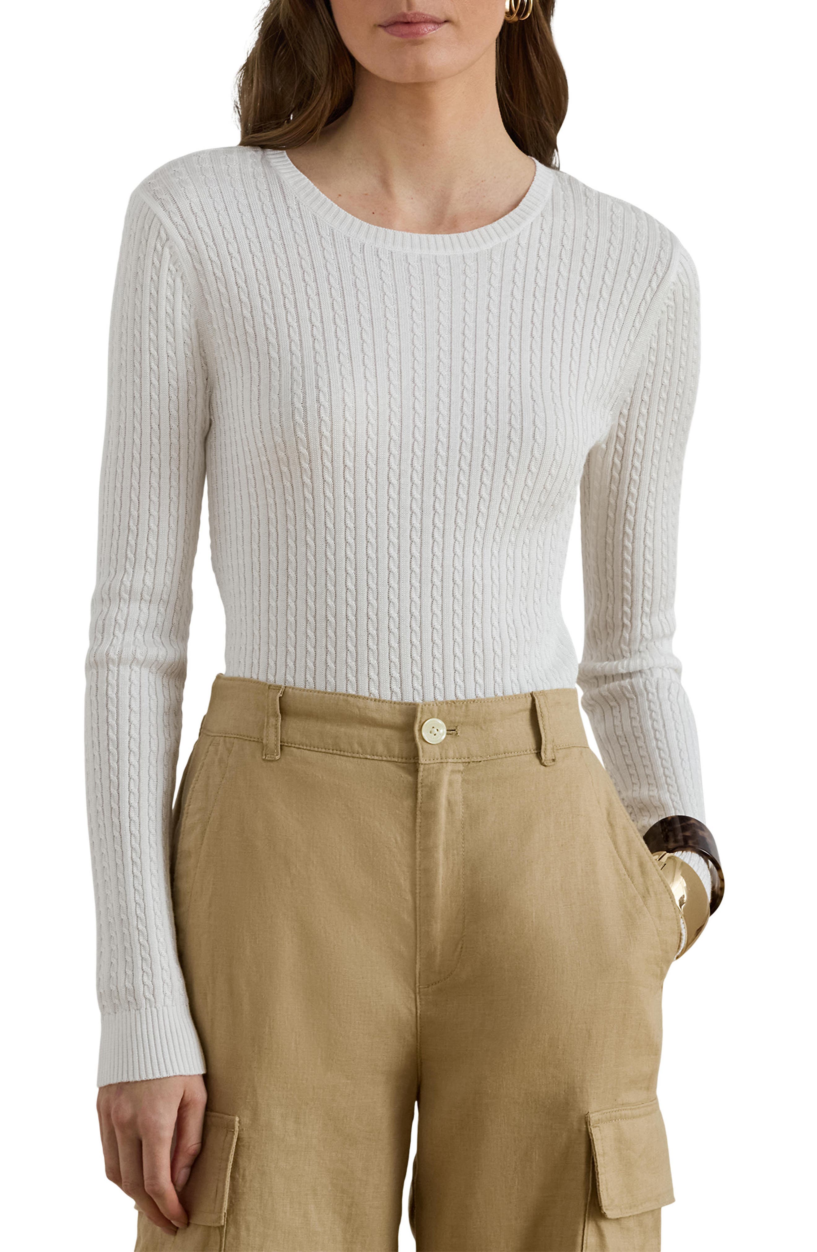 Mini Cable Crewneck Sweater