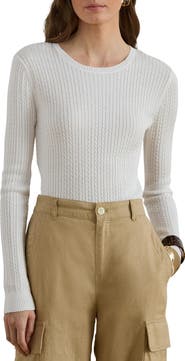 Lauren Ralph Lauren Mini Cable Crewneck Sweater