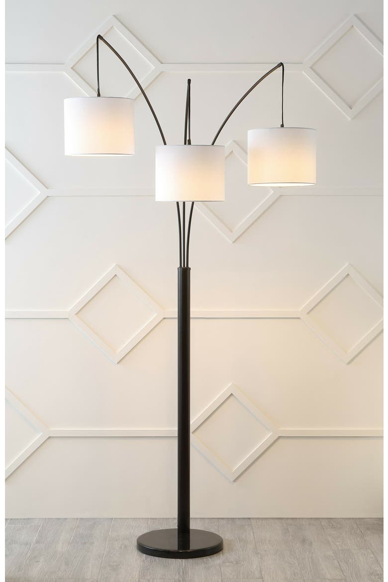 Barrie 78.5" 3-Light Mid-Century Modern Head-Adjustable Iron LED Arc Floor Lamp, Oil Rubbed Bronze, Alternate, color, Oil Rubbed Bronze