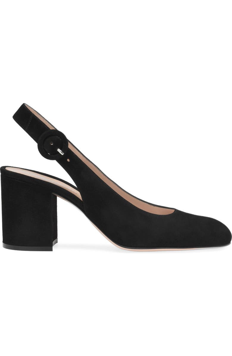 Gianvito Rossi Joelle Sling Pump, Main, color, Black Suede