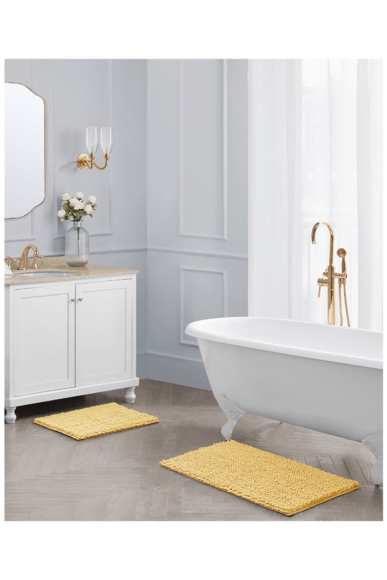 Chenille Set of 2 Bath Rugs, Alternate, color, YELLOW