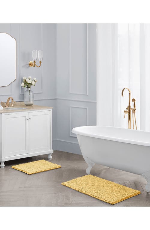 Laura Ashley Chenille Set Of 2 Bath Rugs In Yellow