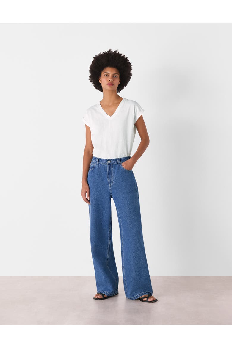 Willa V-Neck Cap Sleeve T-Shirt, Alternate, color, White