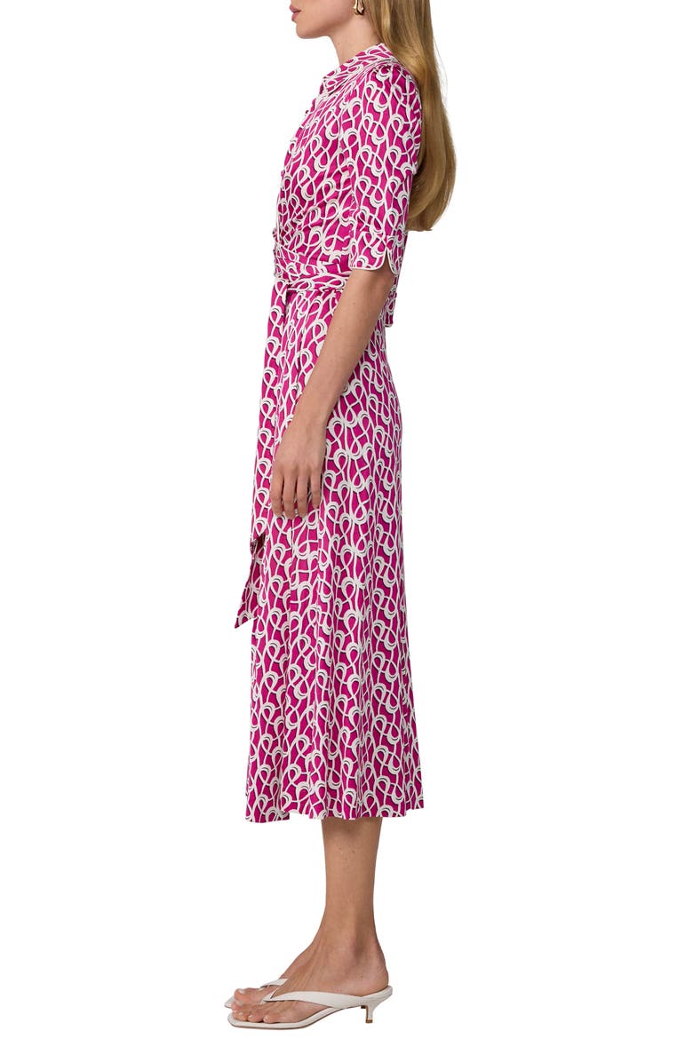 Diane von Furstenberg Sana Tie Belt Midi Dress, Alternate, color, Loops Gossip Pink