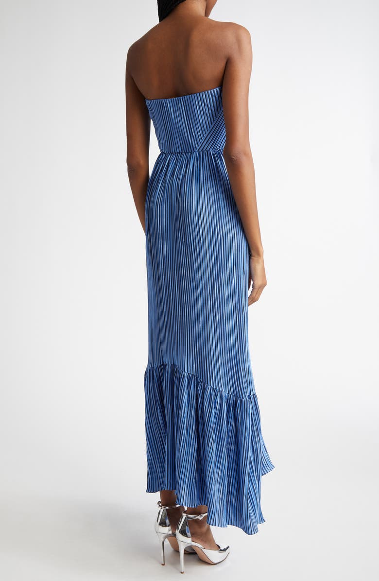 Ramy Brook Deyvani Stripe Strapless Maxi Dress, Alternate, color, Ribbon Blue Pleated