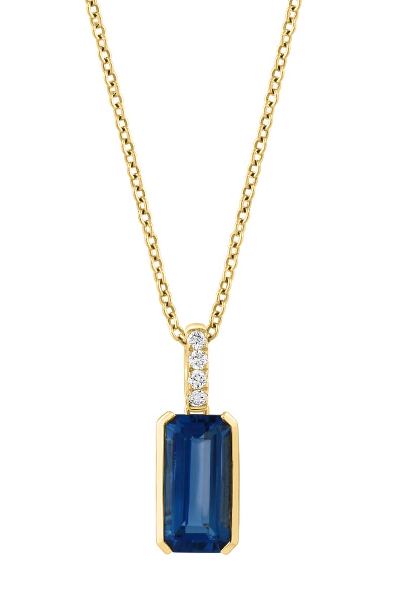 Diamond & London Blue Topaz Pendant Necklace, Main, color, BLUE