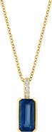 EFFY Diamond & London Blue Topaz Pendant Necklace