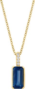 EFFY Diamond & London Blue Topaz Pendant Necklace