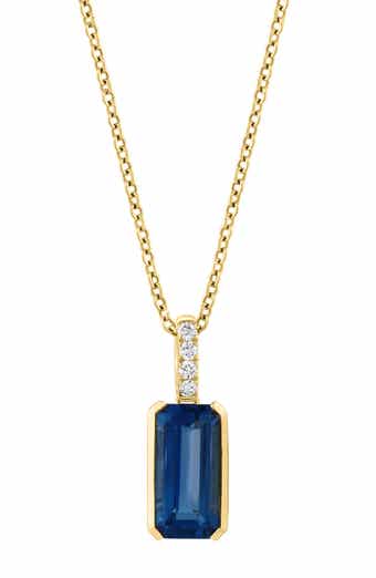 Diamond & London Blue Topaz Pendant Necklace