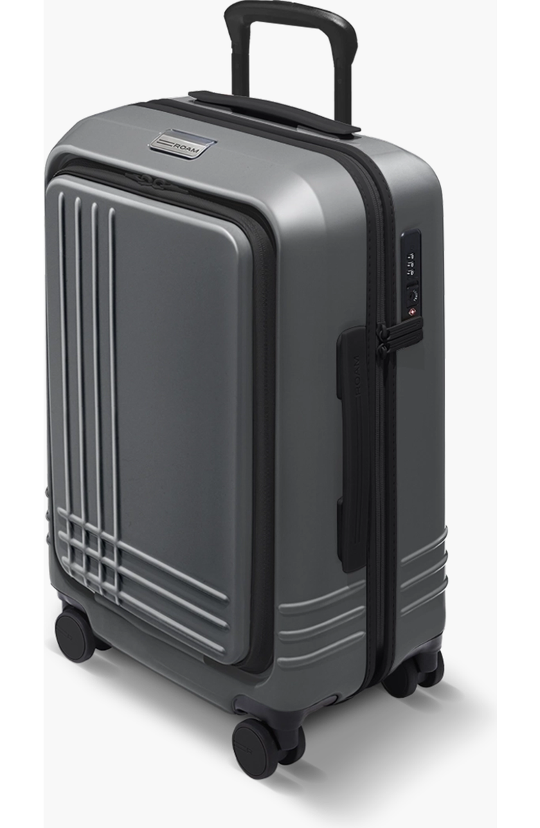 ROAM Luggage Front Pocket Carry-On, Alternate, color, Matte Steel / Black
