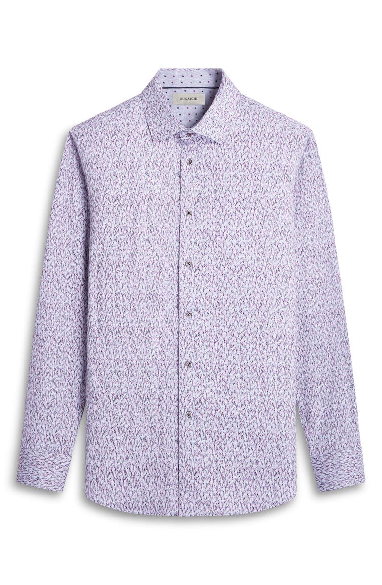 Bugatchi Jimmy OoohCotton<sup>®</sup> Abstract Print Button-Up Shirt, Alternate, color, Cabernet