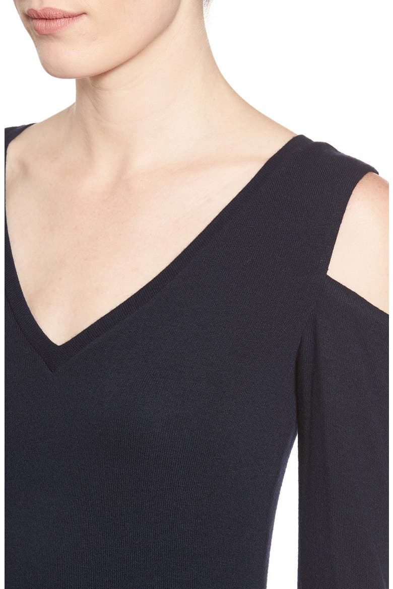 'Muriel' Cold Shoulder Dress, Alternate, color, NAVY