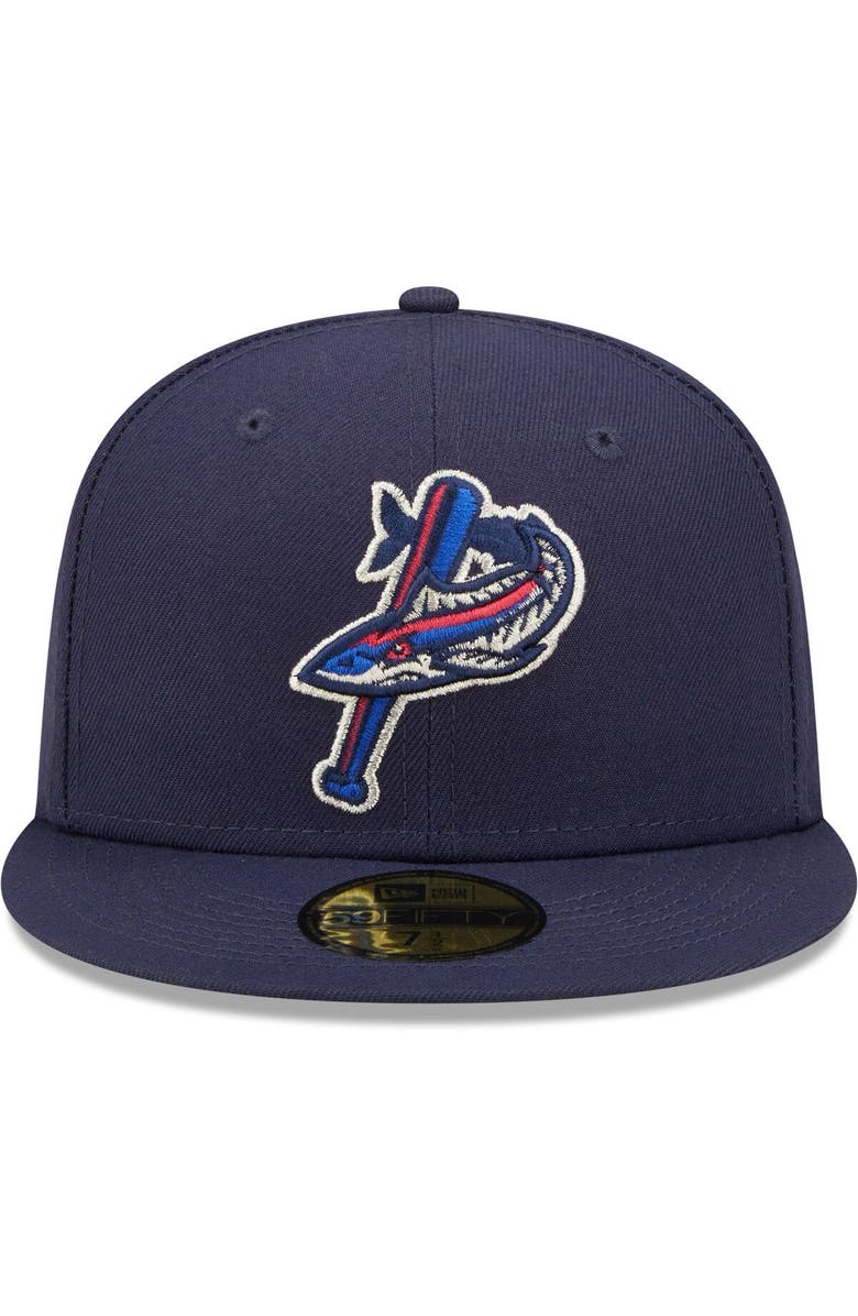 New Era Men's New Era Navy Pensacola Blue Wahoos Authentic Collection Team Game 59FIFTY Fitted Hat, Alternate, color, Navy