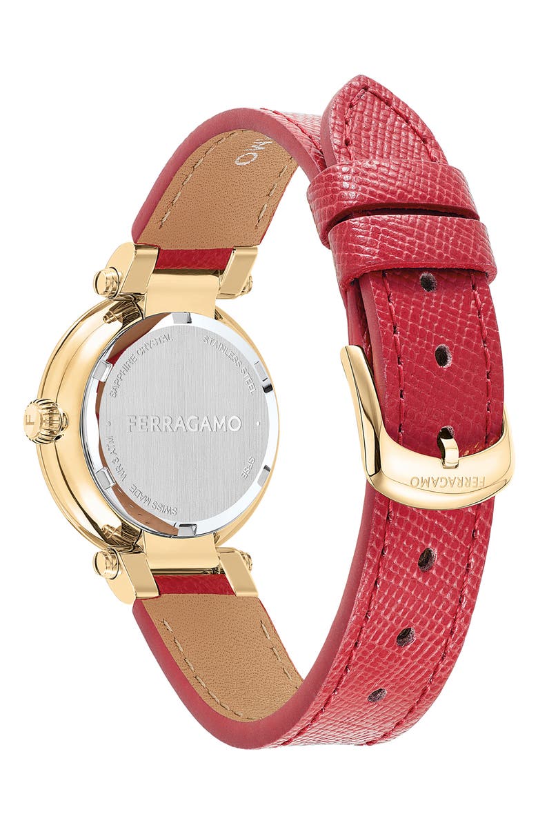 FERRAGAMO Softy Leather Strap Watch, 30mm, Alternate, color, 