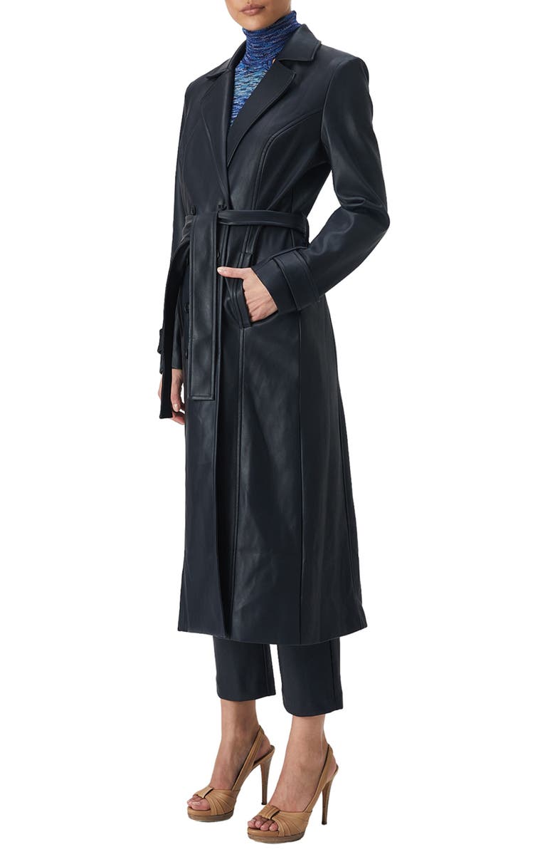 Bardot Faux Leather Trench Coat, Alternate, color, 