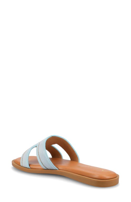 Journee Collection Primah Slide Sandal In Light Blue