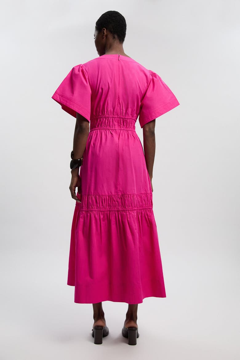 Tiered Cotton Maxi Dress, Alternate, color, Hot Pink