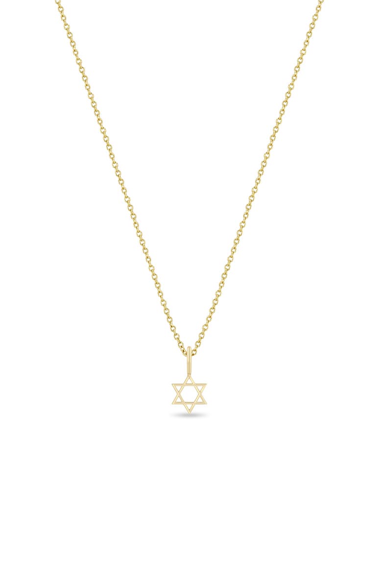 14K Gold Midi Star of David Charm, Alternate, color, YELLOW GOLD