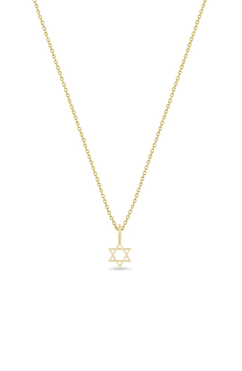 Zoë Chicco 14K Gold Midi Star of David Charm, Alternate, color, Yellow Gold