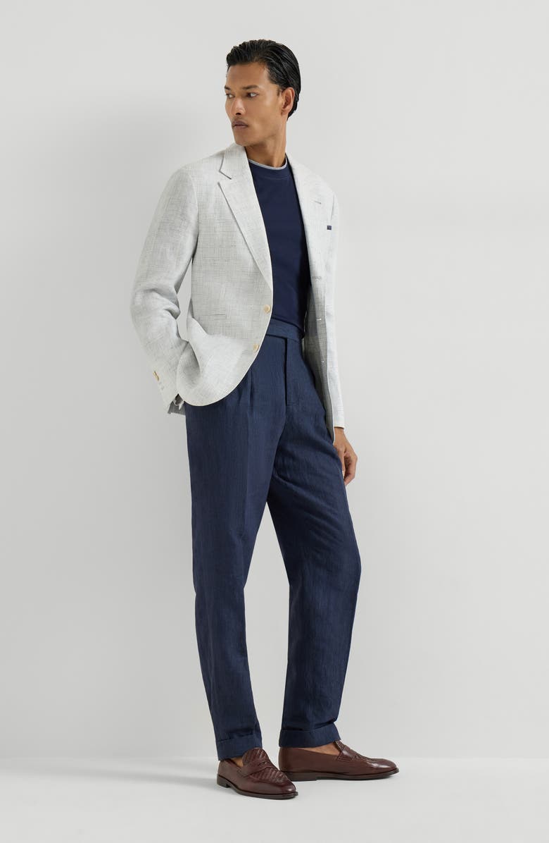 Brunello Cucinelli T-shirt with faux-layering, Alternate, color, Cobalt